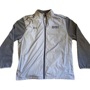 Under Armour Notre Dame Cold Gear Full Zip Jacket Gray Respect Honor Tradition